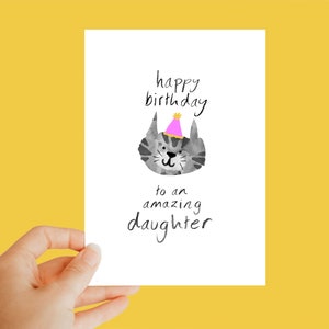 Herzlichen Glückwunsch an eine tolle Tochter, Katzenkarte, Katzen Geburtstagsgeschenk, Tochter Geschenk, Katzengeschenk, Geburtstagskatzenkarte, witzig, einzigartig, süß, Geschenk