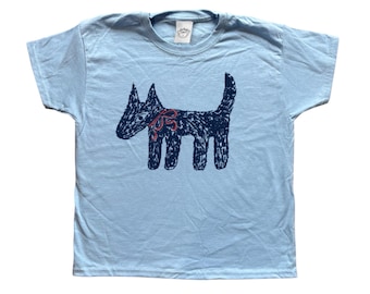 Oh Rats! Screen printed scruffy dog baby blue tee, baby tee, cute, gifts, dog gift, pet gift, funky, quirky t-shirt, unique, puppy,