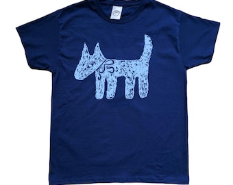 Oh Rats! Screen printed scruffy dog navy tee, baby tee, cute, gifts, dog gift, pet gift, funky, quirky t-shirt, unique, puppy,