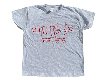 Oh Rats! Screen printed tiger grey tee, baby tee, cute, gifts, cat gift, pet gift, funky, quirky t-shirt, unique, tiger,