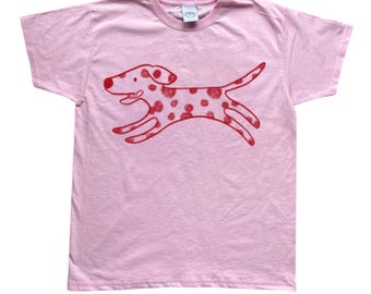 ¡Oh, ratas! Camiseta rosa serigrafiada de dálmata, camiseta para perro, adorable, regalo personalizado, regalo para perro, regalo para mascota, dálmata.