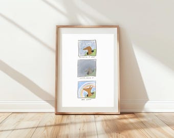 Sometimes it gets worse before it gets better art print, a6, a5, a4, a3, illustration, quirky wall art, poster, polka dot, home decor