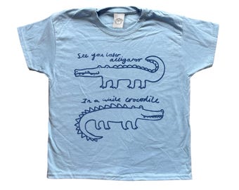 Oh Rats! See you later alligator, in a while crocodile baby blue t-shirt, cute, crocodile gift, pet gift, quirky, unique, for her, alligator