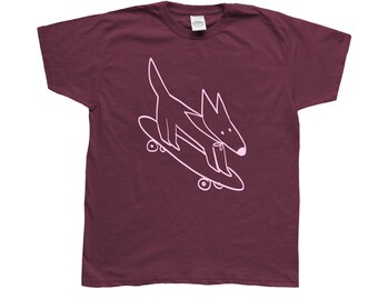 Oh Rats! Screen printed burgundy skater dog tee, dog tee, cute, gifts, dog gift, pet gift, skater, quirky t-shirt