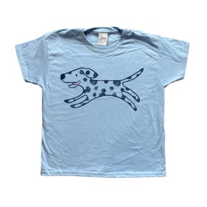 Oh Rats! Screen printed baby blue Dalmatian tee, dog Tee, cute, personalised gifts, dog gift, pet gift, Dalmatian