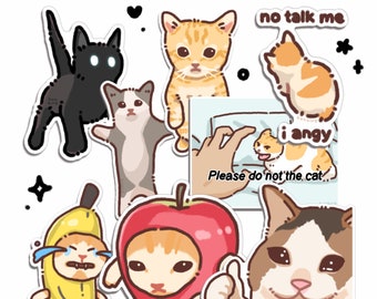 Meme Cat Stickers | Funny Cute Gifts for Kitty Lovers