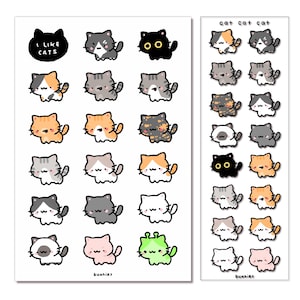 I Like Cats Sticker Sheet | Cute Funny Gift Stationery Journaling Scrapbooking Planner Vinyl
