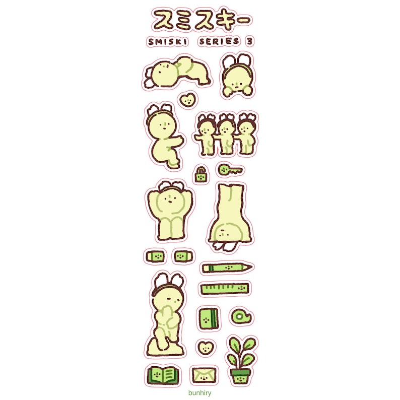 Smiski Sticker Sheets | Cute Funny Gift Stationery Journaling Scrapbooking Planner Vinyl Series 3