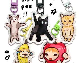 Cat Meme Keychains | Funny Cute Gifts for Kitty Lovers