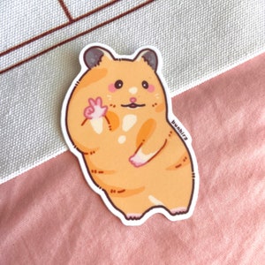 Autocollant en vinyle signe de la paix hamster meme
