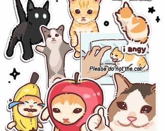 Meme Cat Stickers | Funny Cute Gifts for Kitty Lovers