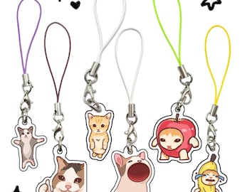 Cat Meme Phone Charms | Funny Cute Gift Meme