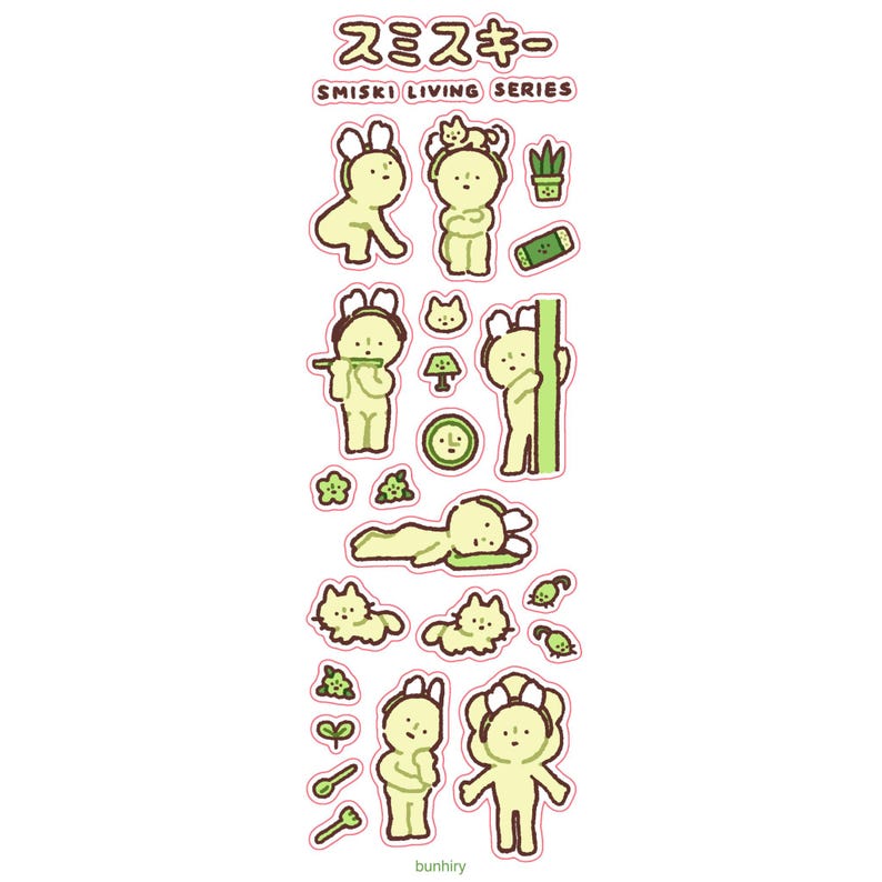 Smiski Sticker Sheets | Cute Funny Gift Stationery Journaling Scrapbooking Planner Vinyl Living