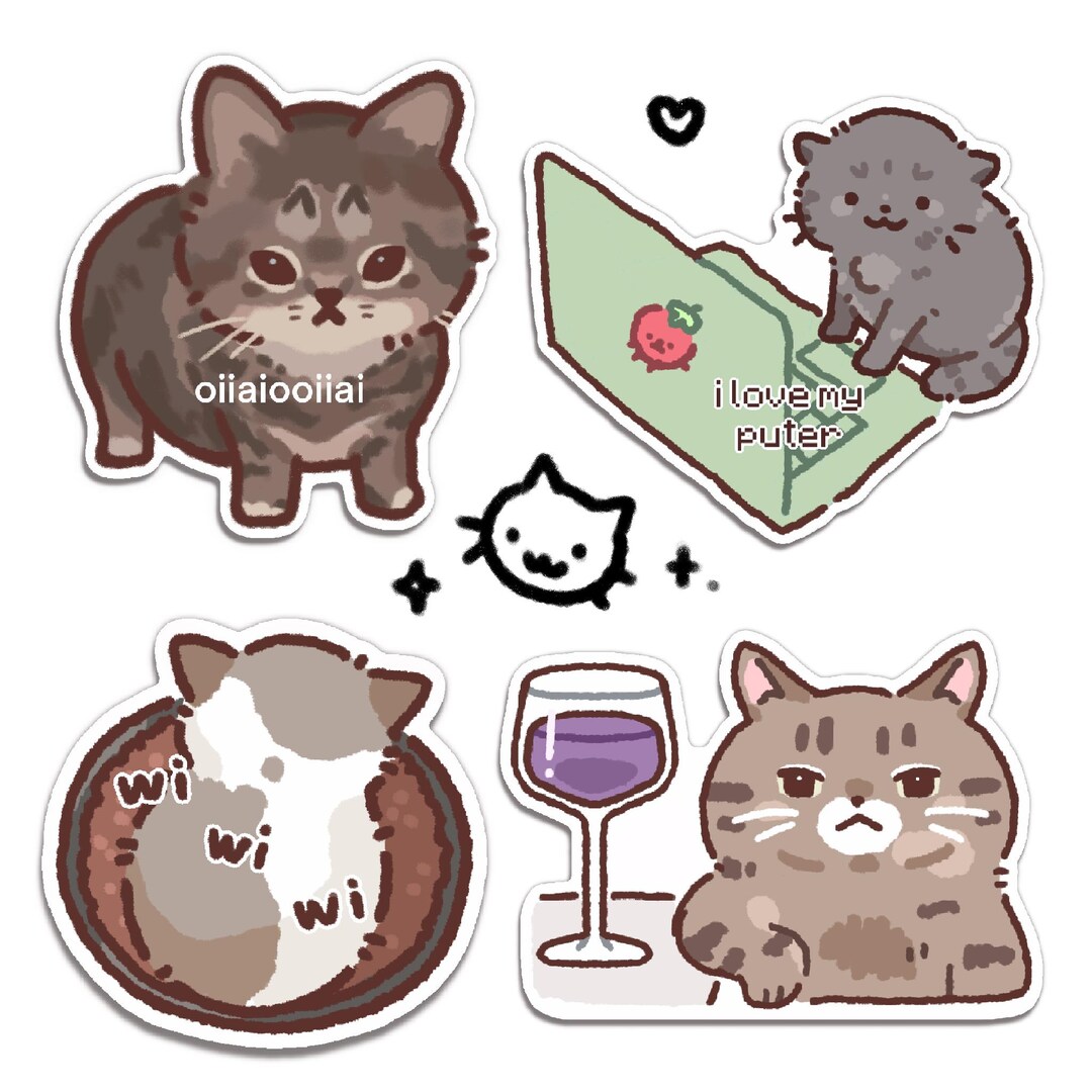 Cat Meme Stickers 3 | Vinyl Waterproof Cute Funny Gifts - Etsy