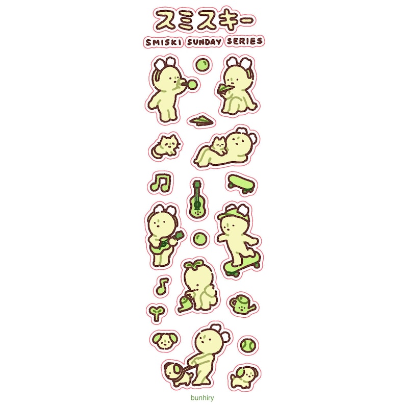 Smiski Sticker Sheets | Cute Funny Gift Stationery Journaling Scrapbooking Planner Vinyl Sunday