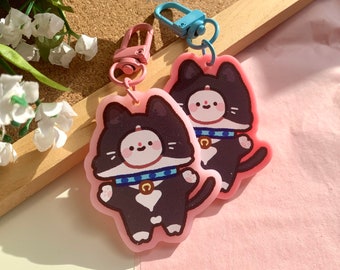 Tuxedo Cat Kostüm Pink Acryl Keychain
