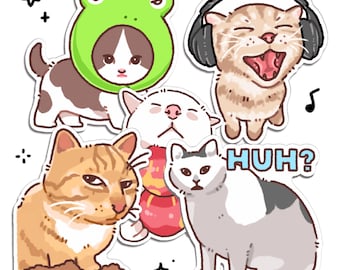 Meme Cat Stickers | Funny Cute Gifts for Kitty Lovers