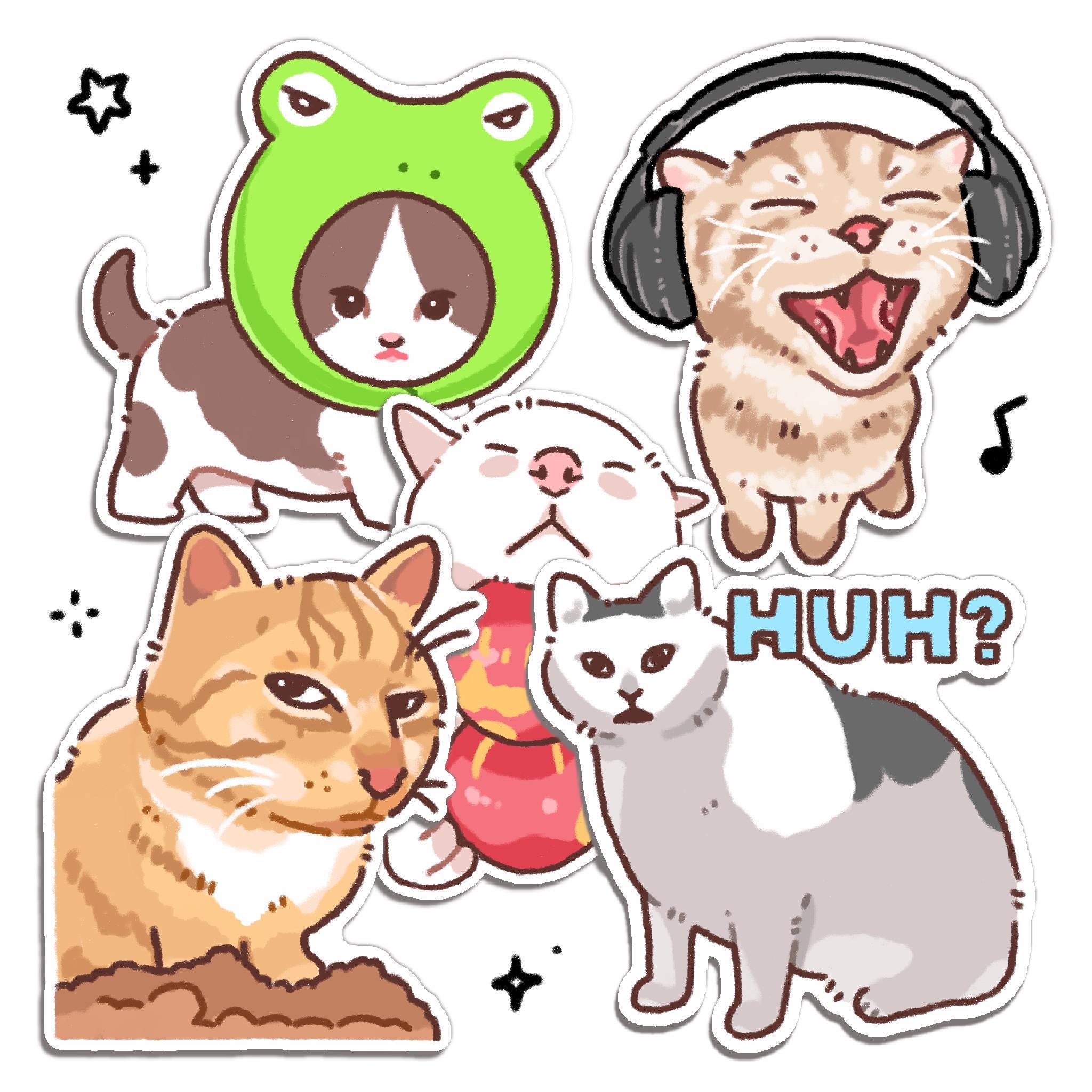 Meme Cat Stickers | Funny Cute Gifts for Kitty Lovers - Etsy