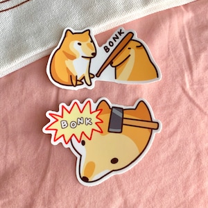 Adesivos de meme de cachorro BONK