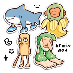 Italian Brainrot Stickers | Vinyl Waterproof Cute Funny Gifts