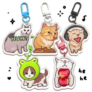 猫のミームキーホルダー｜猫好きのためのキュートで面白いギフト