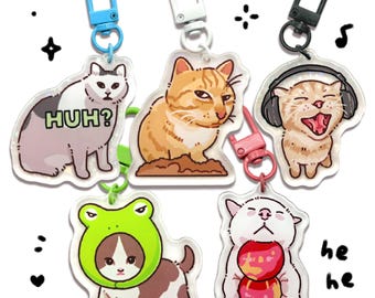 Cat Meme Keychains | Funny Cute Gifts for Kitty Lovers