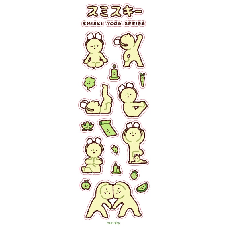 Smiski Sticker Sheets | Cute Funny Gift Stationery Journaling Scrapbooking Planner Vinyl Yoga