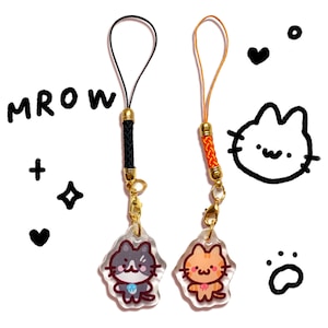 Mapo and Cheese Phone Charms | Cute Matching Black Tuxedo Cat Orange Kitty