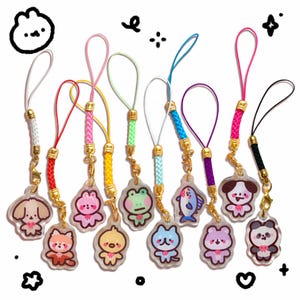 Funky Animal Phone Charms | Cute Colorful Animals, Fruits, Doodles | Matching Gifts for Friends | Phone Strap  | Phone Chain
