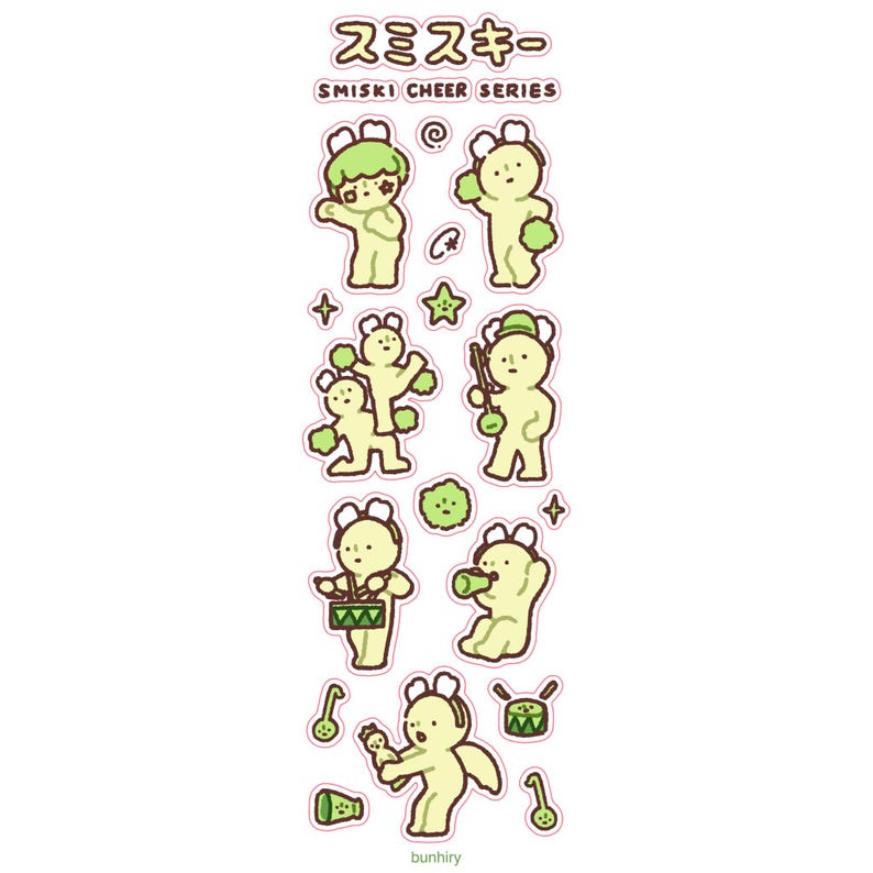 Smiski Sticker Sheets | Cute Funny Gift Stationery Journaling Scrapbooking Planner Vinyl Cheer