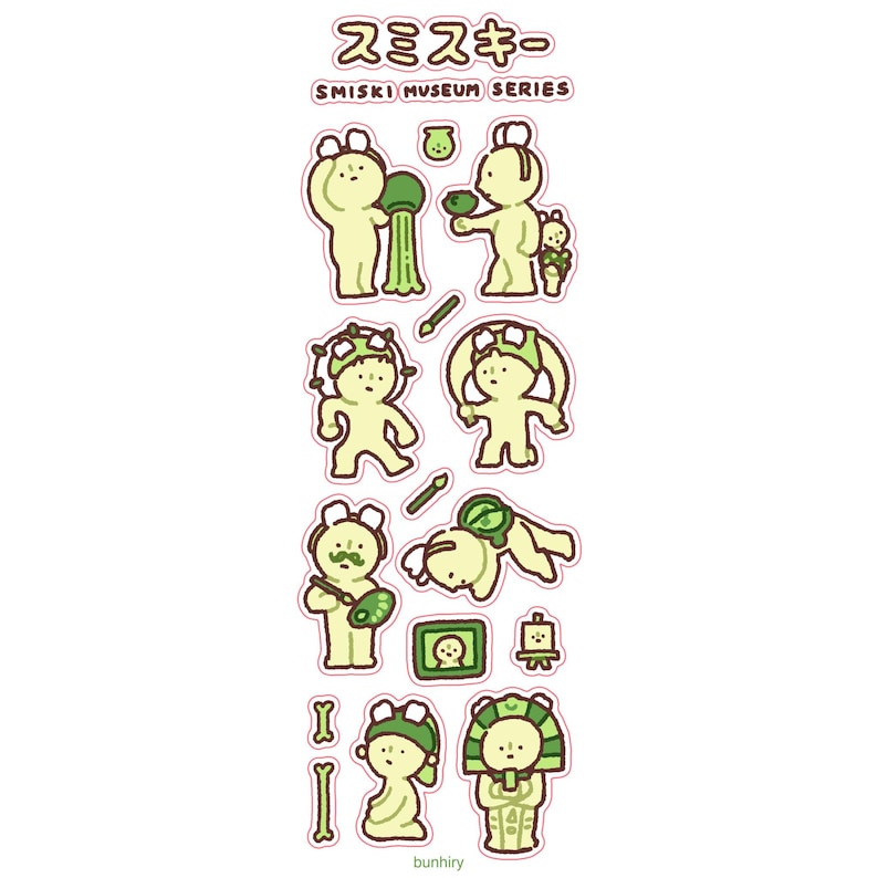 Smiski Sticker Sheets | Cute Funny Gift Stationery Journaling Scrapbooking Planner Vinyl Museum
