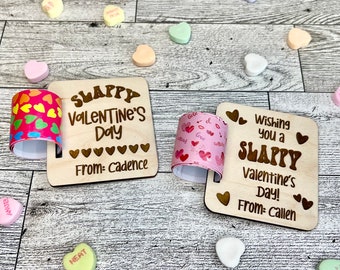 Custom Slap Bracelet Valentine Cards | Fidget Toy Valentine Card | Kids Valentine Day Card | Custom Wood Valentine Card