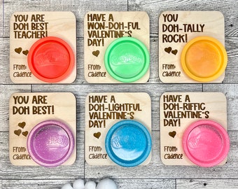 Custom Play Doh Valentine Cards | Kids Valentine Day Card | Custom Wood Valentine Card