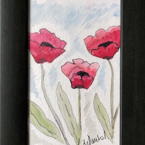 Poppies in watercolour