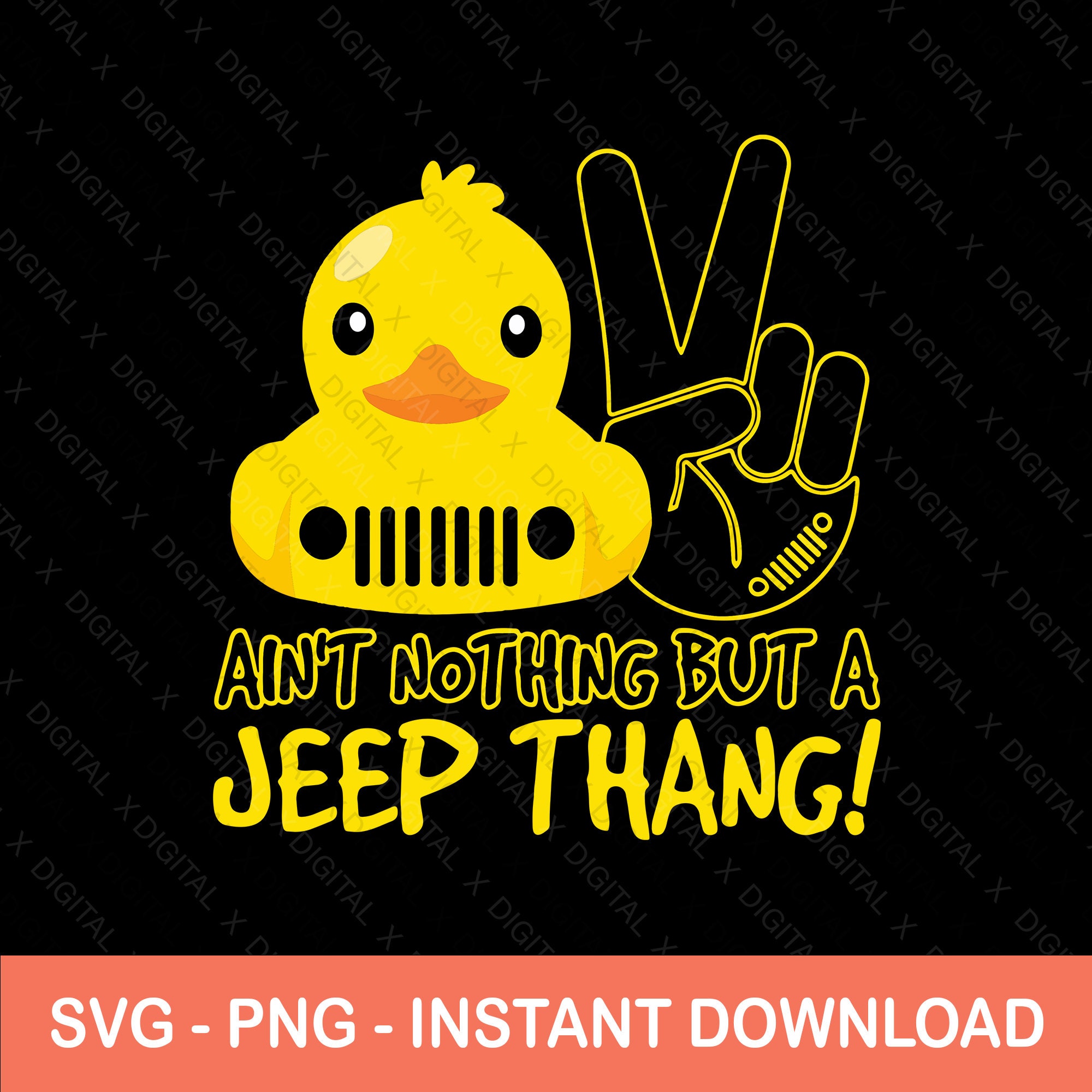 Aint Nothing But A Jeep Thang Duck Funny Quote Png Cute Duck Etsy