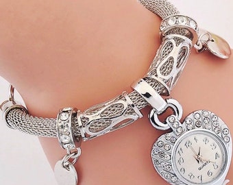 Charm Bracelet Watch Etsy