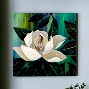 Blooming Magnolia 12x12 Canvas Print