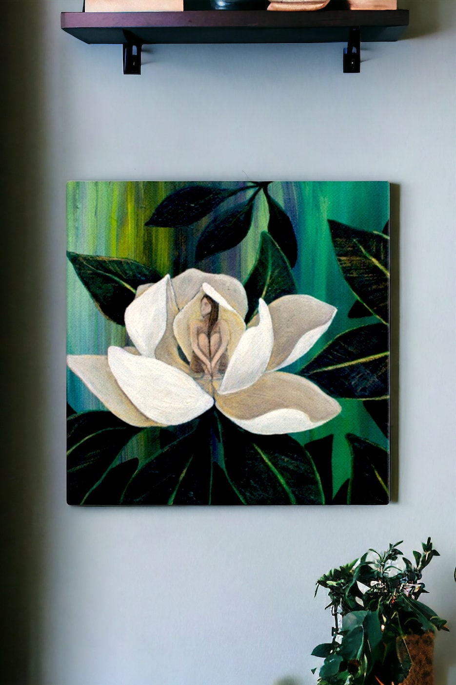 Blooming Magnolia 12x12 Canvas Print
