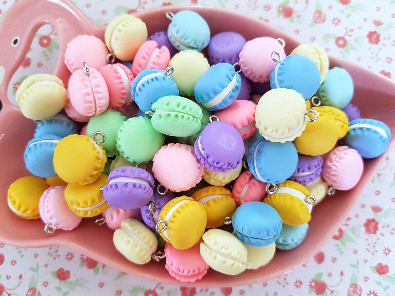 Small Macaroon 5/10/20 Assorted Small Macaroons Polymer Clay Food Miniature Cabochon ...
