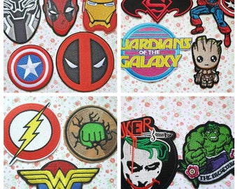 1 x Superhero Movie Embroidered Patch Sew On/Iron On Patch Badge Applique DIY Motif Sewing Applique Clothing Badge.