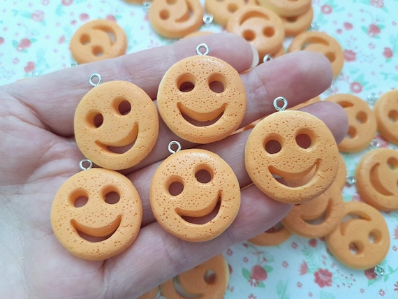 5 Stck. Smiley Emoji Rund Kawaii Acryl Flatback Cabochons Verzierungen  Handwerk