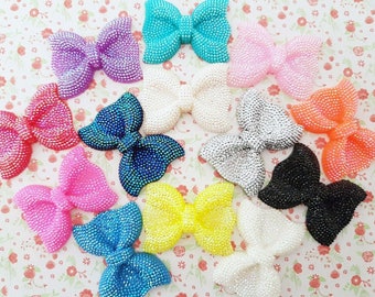 54x42mm Jumbo Faux Rhinestones AB Sparkly Bow Resin Flatback Cabochon Decoden Kawaii Crafts Jewellery Hair Bow DIY