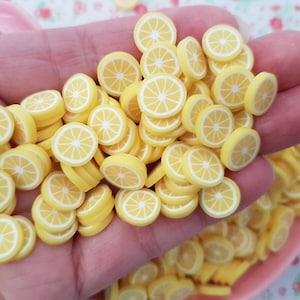 10/20g x 10mm Lemon Fruit Slices Fimo Polymer Clay Sprinkles Decoden Slime Resin Nail Art CRAFT UK *NOT Edible*
