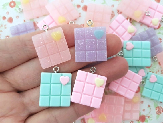 5/10 Assorted Lovely Pastel Kawaii Chocolate Bar Cabochons Resin Flatback  Charms Decoden Craft Earring Jewellery DIY UK With Hook -  Israel