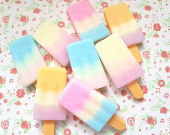 5pcs Mix Ice Cream Lollies Resin Flatback Cabochons