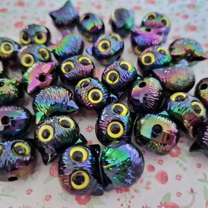 3/6 Kawaii Cute Cat Owl Shape Acrylic Beads for Beaded Pen Necklaces Bracelets Jewellery Keychain Making DIY UK