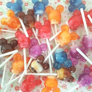 2/4 Assorted Kawaii 3D Mouse Resin Lollipops Charms Pendant Slime Crafts Accessories Supplies Jewellery DIY UK *NOT Edible*