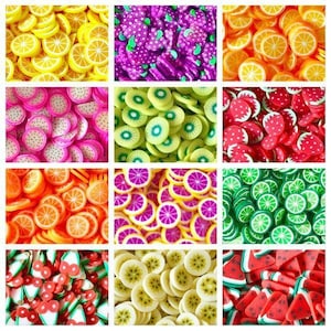 10g/20g High Quality Kawaii Faux Mini Fruits Fimo Clay Slices Decoden Sprinkles Slime Nail Art CRAFT UK *NOT Edible*