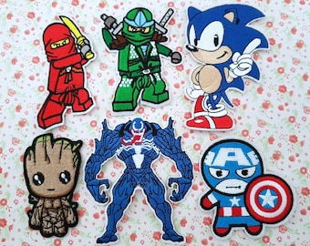 1 x Superhero Movie Cartoon Ninja Embroidered Patch Sew On/Iron On Patch Badge Applique DIY Motif Sewing Applique Clothing Badge.