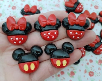 5/10 Assorted Mouse Cartoon Kids Flatback Resin Cabochon Embellishments Decoden Scrapbooking Craft Charms Jewellery DIY UK
